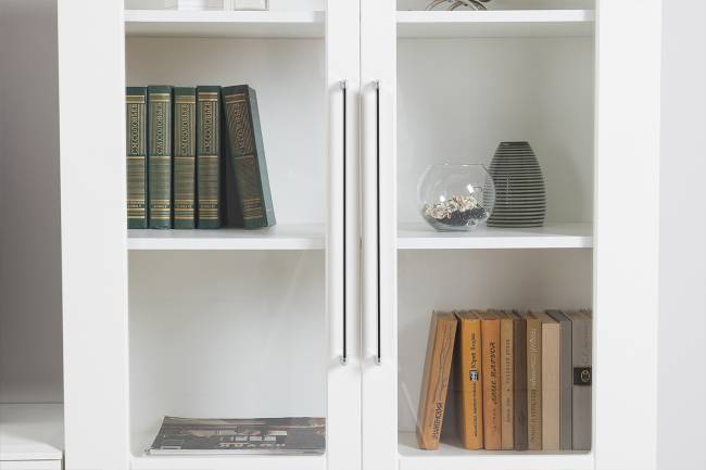 Валенсия стенка в гостиную комнату № 87 цвет белый шагрень