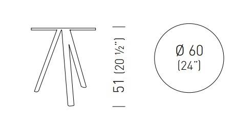 Cтолик кофейный ламинированный Norman 3-Pod Ø600х510 мм Cтолик кофейный ламинированный Norman 3-Pod Ø600х510 мм