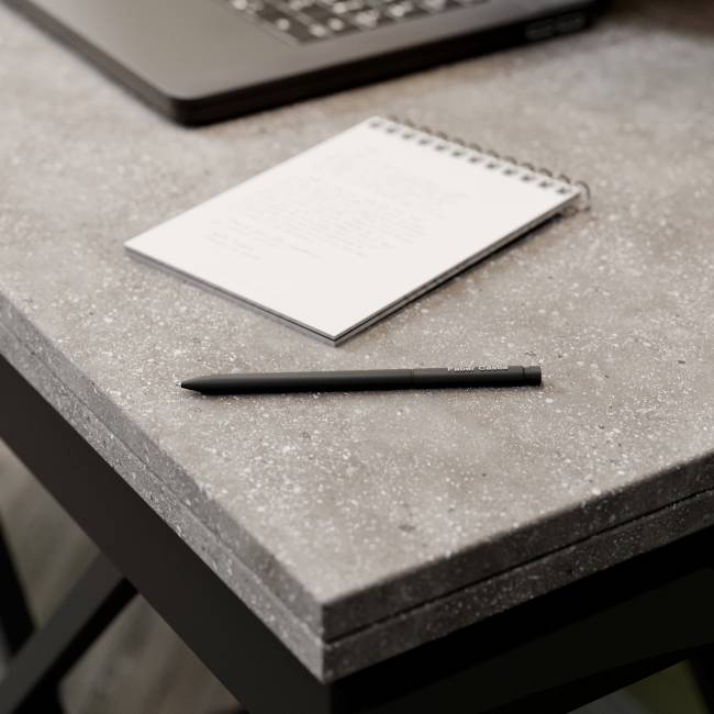 Стол универсальный трансформируемый АНДРЭ Loft ЛДСП терраццо/чёрный