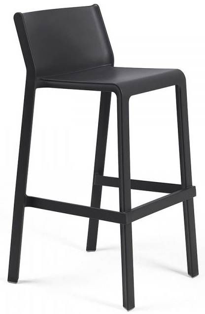 Стул пластиковый барный Trill Stool антрацит 500х530х965 мм