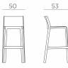 Стул пластиковый барный Trill Stool антрацит 500х530х965 мм