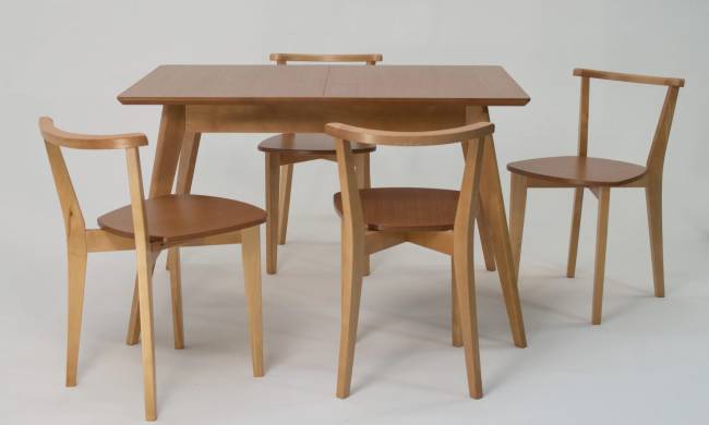 Стол Сканди 120 натур со стульями Франк натур