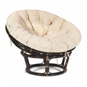 Кресло PAPASAN/ПАПАСАН 23/01 W  /с подушкой/ диаметр подушки 129 см, 115х101х104 см, Antique brown (античный черно-коричневый), ткань Старт Antique brown (античный черно-коричневый)