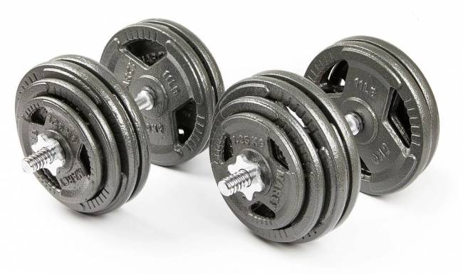 Набор гантелей с железной ручкой "HAMMERTONE", AS 2x29 кг