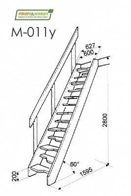 Мансардная лестница из ели М-011у
