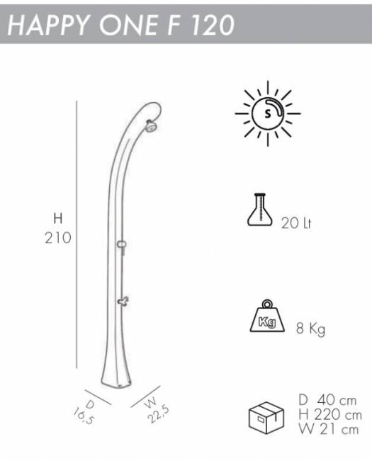 Душ солнечный Happy One F 120 антрацит 165х225х2100 мм Душ солнечный Happy One F 120 антрацит 165х225х2100 мм
