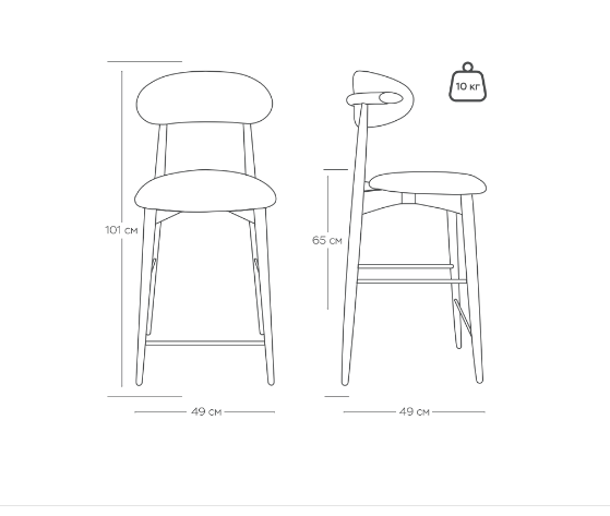 Стул Глори полубарный графит, опора бук светлый Стул Глори полубарный графит, опора бук светлый