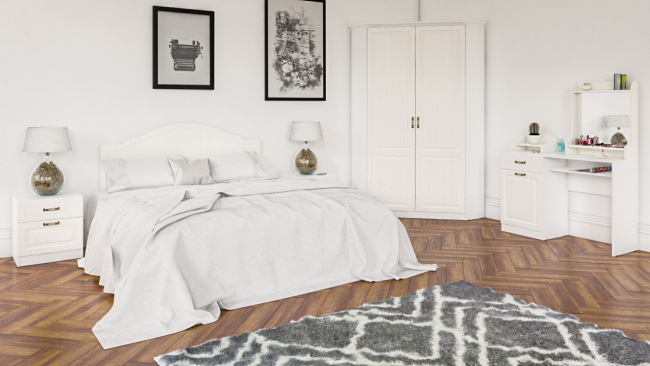 Стол туалетный с зеркалом и настольной полкой Ливерпуль цвет ясень ваниль/белый