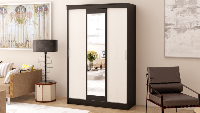 Шкаф-купе СВК-1300 цвет венге/дуб лоредо