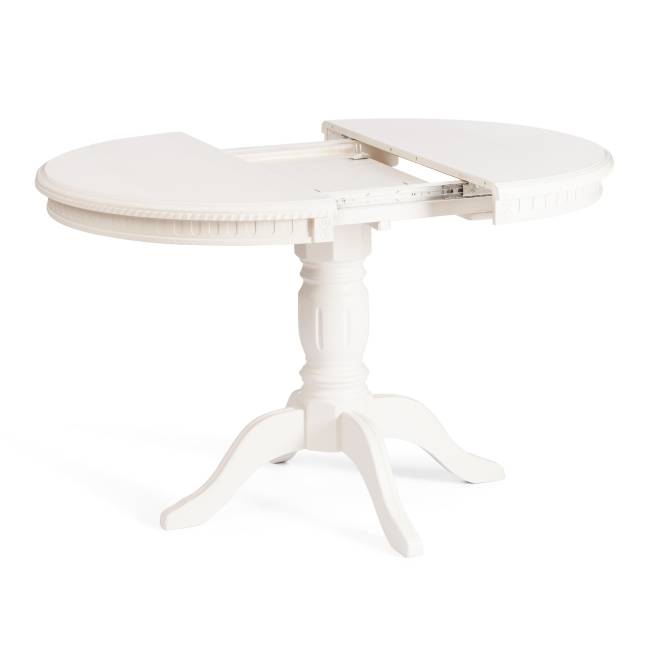 Стол обеденный раздвижной Стефано/Stefano бук, МДФ, Д90х90-120х77см, айвори вайт Ivory white бук, мдф Стол обеденный раздвижной Стефано/Stefano бук, МДФ, Д90х90-120х77см, айвори вайт Ivory white бук, мдф