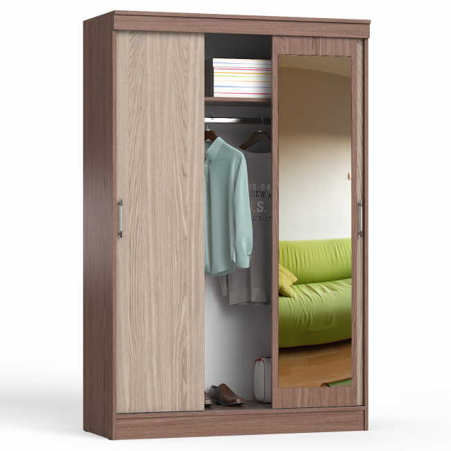 Шкаф-купе СВК-1300 цвет ясень шимо светлый/ясень шимо тёмный Шкаф-купе СВК-1300 цвет ясень шимо светлый/ясень шимо тёмный