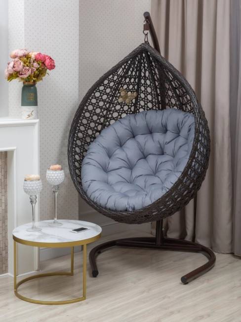 Подвесное кресло из искусственного ротанга "FRESCO-XL", коричневый