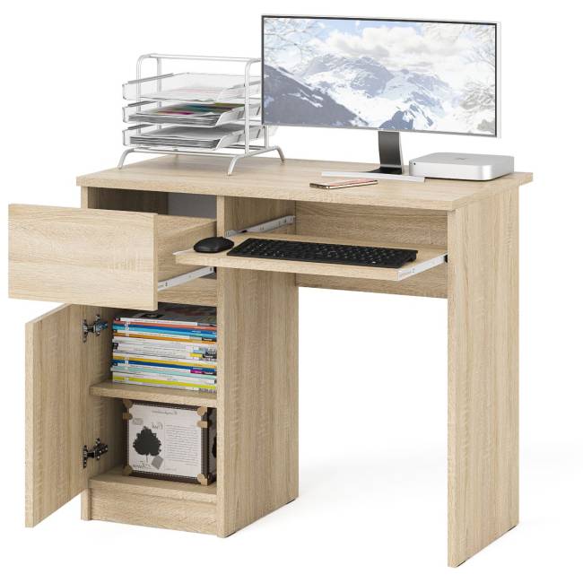 Стол компьютерный Мори МС-1 левый цвет дуб сонома