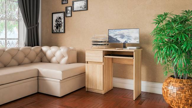 Стол компьютерный Мори МС-1 левый цвет дуб сонома