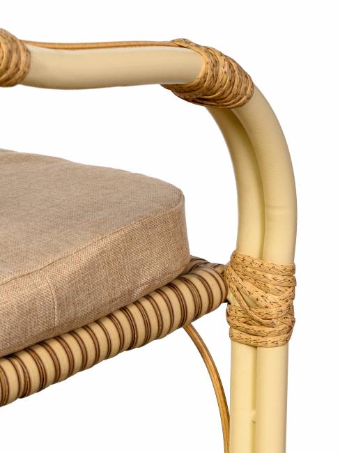 Кресло Bali (Бали) из искусственного ротанга, слоновая кость