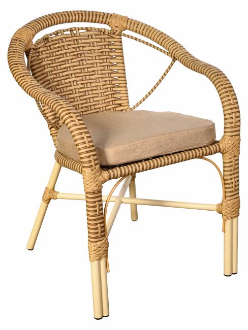 Кресло Bali (Бали) из искусственного ротанга, слоновая кость