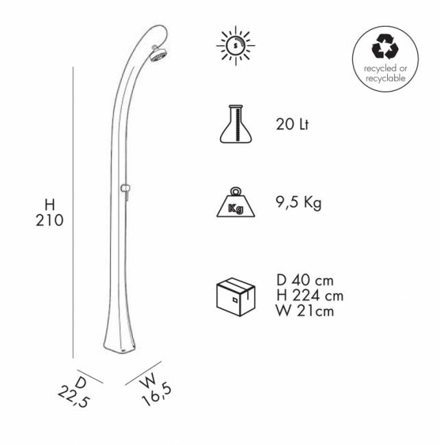 Душ солнечный Happy One F 100 зеленый 165х225х2100 мм