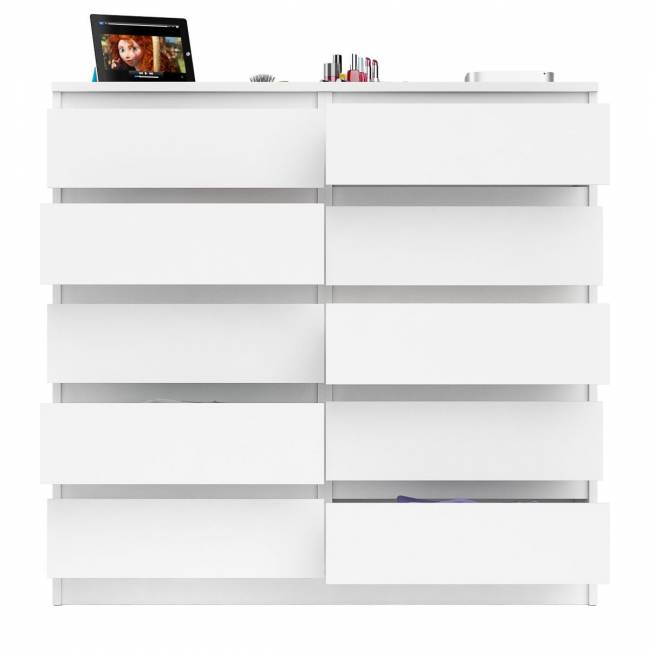 Комод высокий на десять выдвижных ящиков Мори МК1200.10 цвет белый Комод высокий на десять выдвижных ящиков Мори МК1200.10 цвет белый