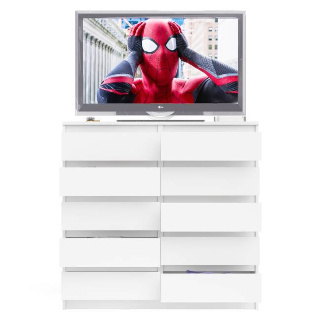 Комод высокий на десять выдвижных ящиков Мори МК1200.10 цвет белый Комод высокий на десять выдвижных ящиков Мори МК1200.10 цвет белый