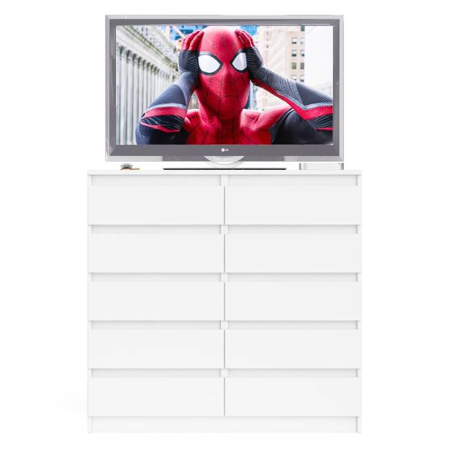 Комод высокий на десять выдвижных ящиков Мори МК1200.10 цвет белый Комод высокий на десять выдвижных ящиков Мори МК1200.10 цвет белый