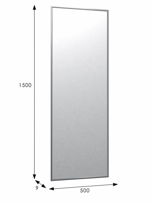 Зеркало настенное в раме Сельетта-5, глянец серебро 150 см х 50 см Зеркало настенное в раме Сельетта-5, глянец серебро 150 см х 50 см
