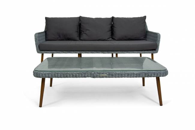 Комплект плетеной мебели MOKKA РИМИНИ / RIMINI (стол кофейный, 2 кресла, диван 3 х-местный)