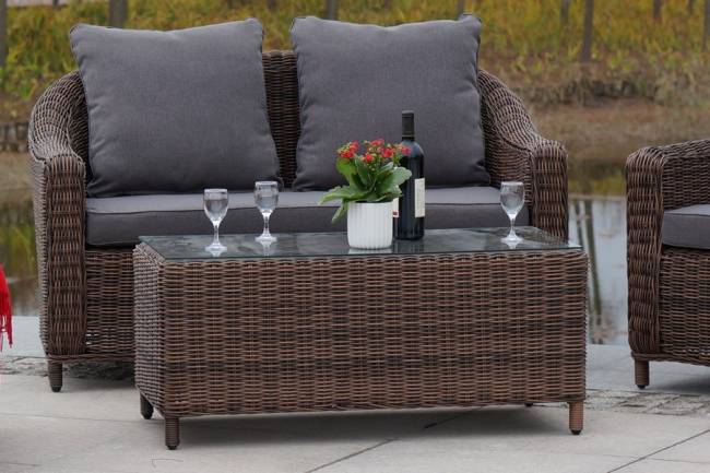 "Кон Панна" диван из искусственного ротанга двухместный, цвет коричневый "Кон Панна" диван из искусственного ротанга двухместный, цвет коричневый