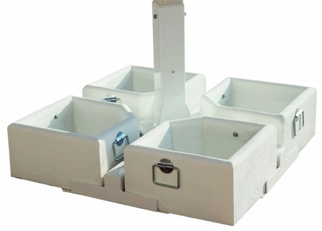 Зонт профессиональный четырехкупольный 6х6 м Alu Poker Starwhite белый, серо-коричневый 6000х6000 мм Зонт профессиональный четырехкупольный 6х6 м Alu Poker Starwhite белый, серо-коричневый 6000х6000 мм