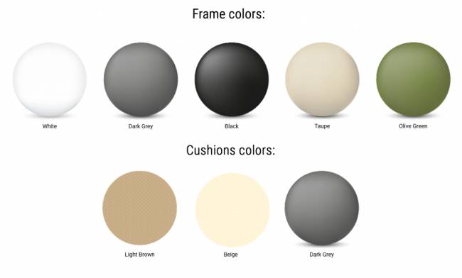 Комплект пластиковой мебели Portofino Lounge Corner белый, темно-серый Комплект пластиковой мебели Portofino Lounge Corner белый, темно-серый