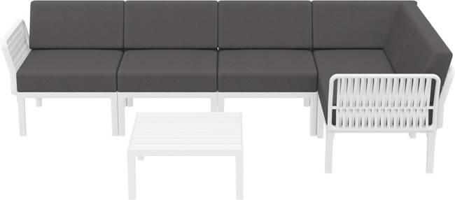 Комплект пластиковой мебели Portofino Lounge Corner белый, темно-серый Комплект пластиковой мебели Portofino Lounge Corner белый, темно-серый