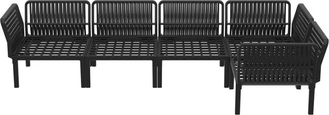 Комплект пластиковой мебели Portofino Lounge Corner черный, бежевый