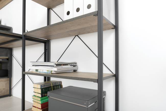 Индустриальная стенка для гостиной Трувор № 97 цвет дуб гранж песочный/интра