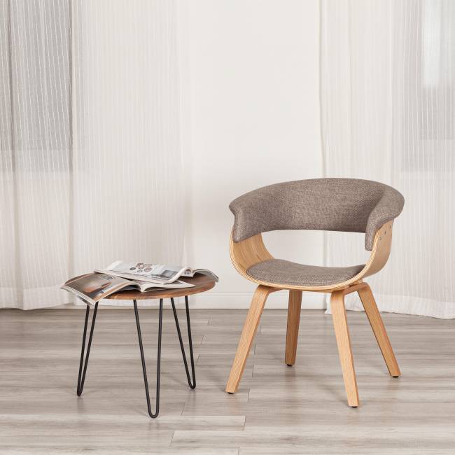 Стул Вимта/Vimta (мод.8021) дерево/ткань, 69х56х77см, натуральный/бежевый береза, серый дерево / ткань