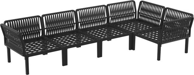 Комплект пластиковой мебели Portofino Lounge Corner черный, темно-серый