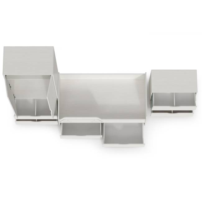 Мебель для детской Уна: кровать с ящиками + комод + шкаф для одежды цвет белый Мебель для детской Уна: кровать с ящиками + комод + шкаф для одежды цвет белый