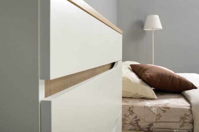 Комплект Муссон Шкаф + Стеллаж + Комод + Зеркало цвет белый/дуб эндгрейн элегантный