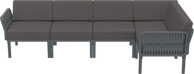 Комплект пластиковой мебели Portofino Lounge Corner темно-серый, темно-серый