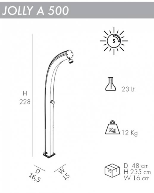 Душ солнечный Jolly A 500 165х150х2280 мм