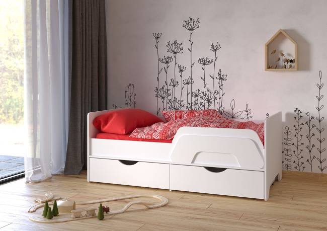 Кровать с ящиками Уна 11.22 цвет белый Кровать с ящиками Уна 11.22 цвет белый