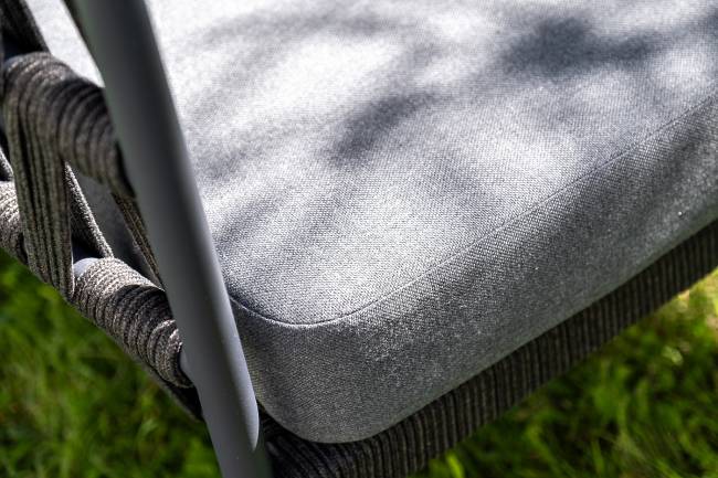 "Диего" лаунж-зона 4-местная плетеная из роупа (веревки), каркас алюминиевый темно-серый, роуп темно-серый