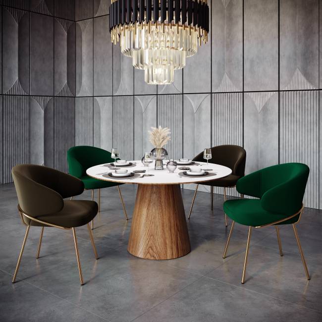 Стул-полукресло Emil кремовый с золотыми ножками Стул-полукресло Emil кремовый с золотыми ножками