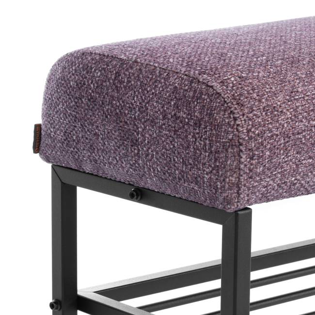 Банкетка-обувница Charli Lux/Чарли Люкс велюр/букле, VT shape wood rose VT shape wood rose велюр/букле