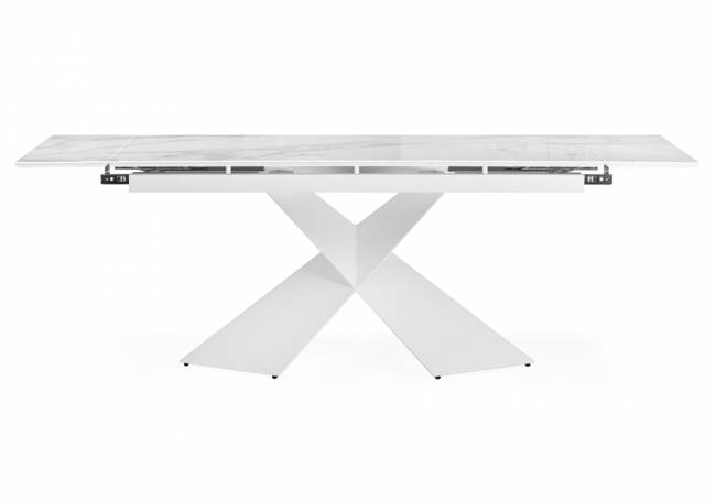 Хасселвуд 160(220)х90х77 белый мрамор / белый