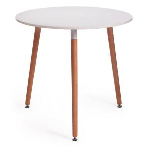 Стол MARS (mod. T1004) МДФ/дерево, White (Белый) / Natural (натуральный), 80 х 80 х 75 см White (Белый) / Natural (натуральный) МДФ/дерево