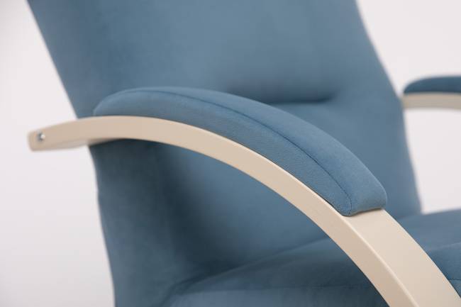 Кресло-качалка Leset Милано Слоновая кость V47 синий