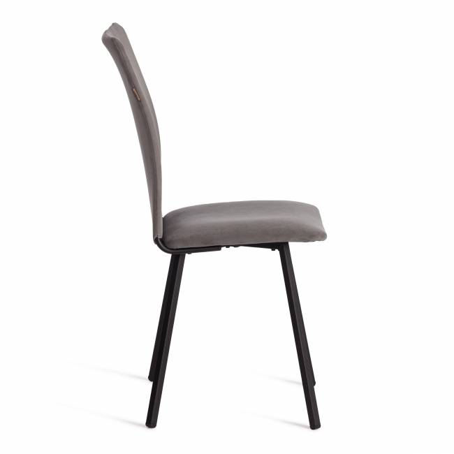 Стул обеденный Ля Русс/La Rousse велюр, серый/черный, 29, 49х50х93 серый флок