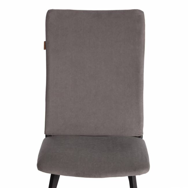 Стул обеденный Ля Русс/La Rousse велюр, серый/черный, 29, 49х50х93 серый флок