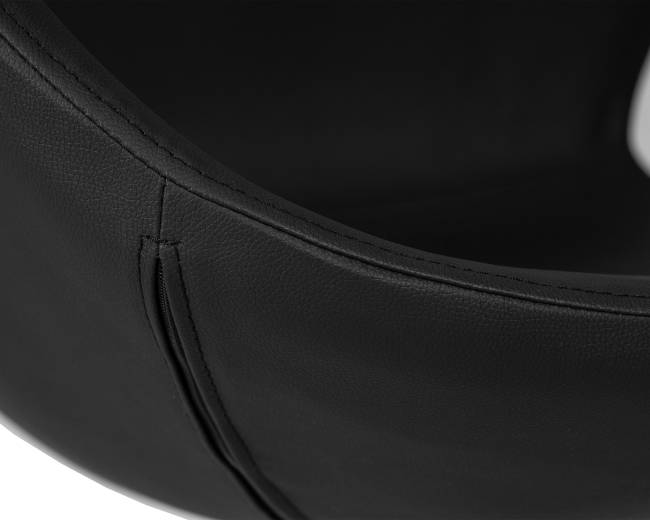 Кресло дизайнерское DOBRIN SWAN, черный кожзам P13, алюминиевое основание