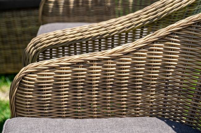 "Базелла" обеденная группа из искусственного ротанга, цвет соломенный "Базелла" обеденная группа из искусственного ротанга, цвет соломенный