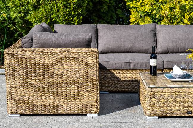 "Лунго" модуль диванный прямой с подушками, цвет соломенный (гиацинт)